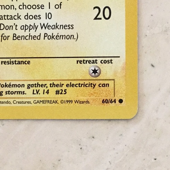 Pokemon Pikachu 1999 Pokemon Card 60/64 Jungle - Picture 4 of 7